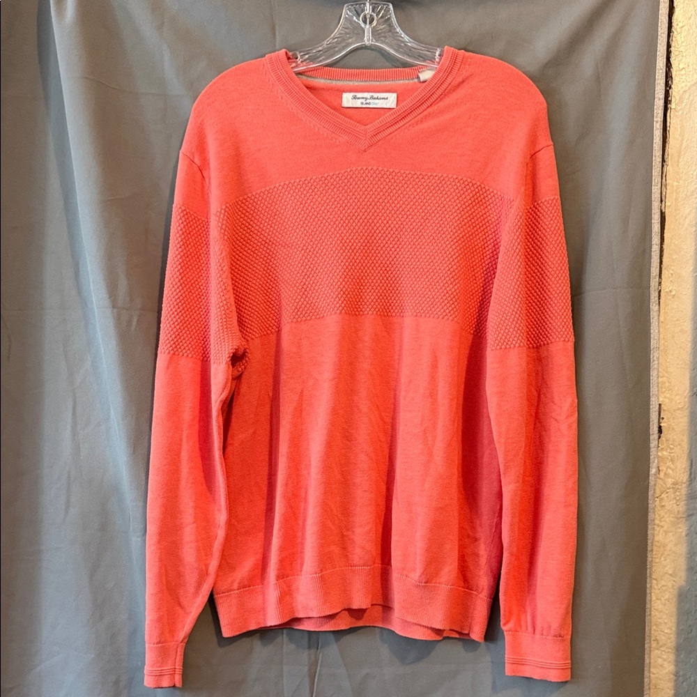 Tommy Bahama Men's V-neck Islandzone Coral Sweater in Large